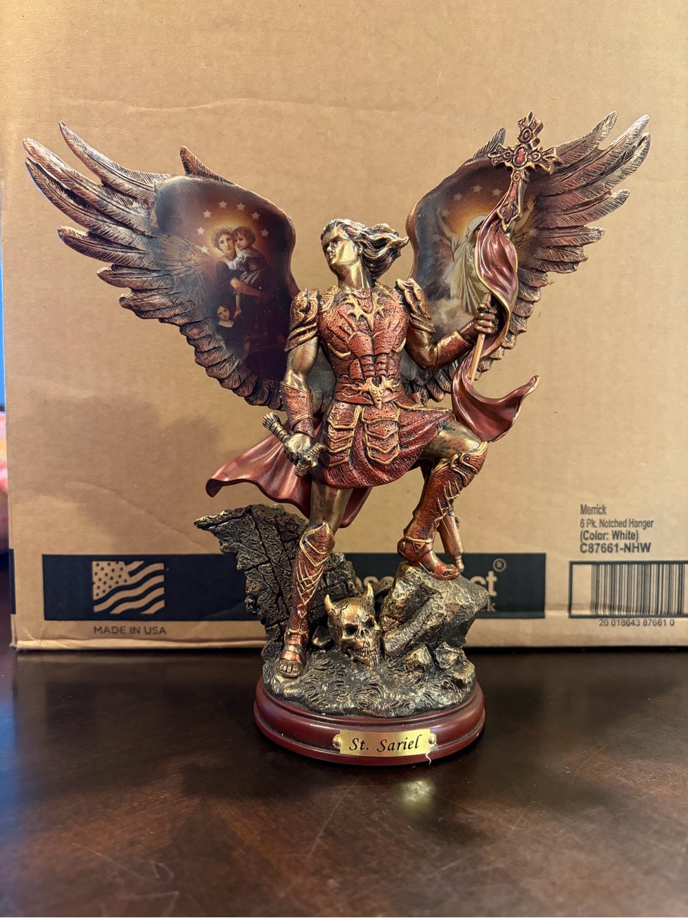 The Bradford Exchange Bronze and Red St. Sariel Angel Figurine - Picture 1 of 5